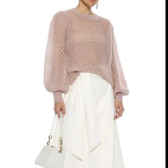 ZIMMERMANN Unbridled Mohair-blend Crop Sweater. - Picture 7 of 9